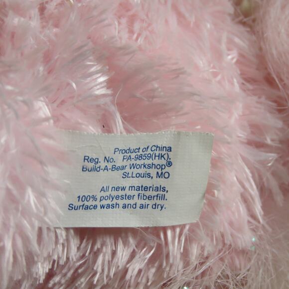 Build-A-Bear Pink Cat Plush Toy with Heart Charm - 8" Stuffed Animal - Picture 9 of 16